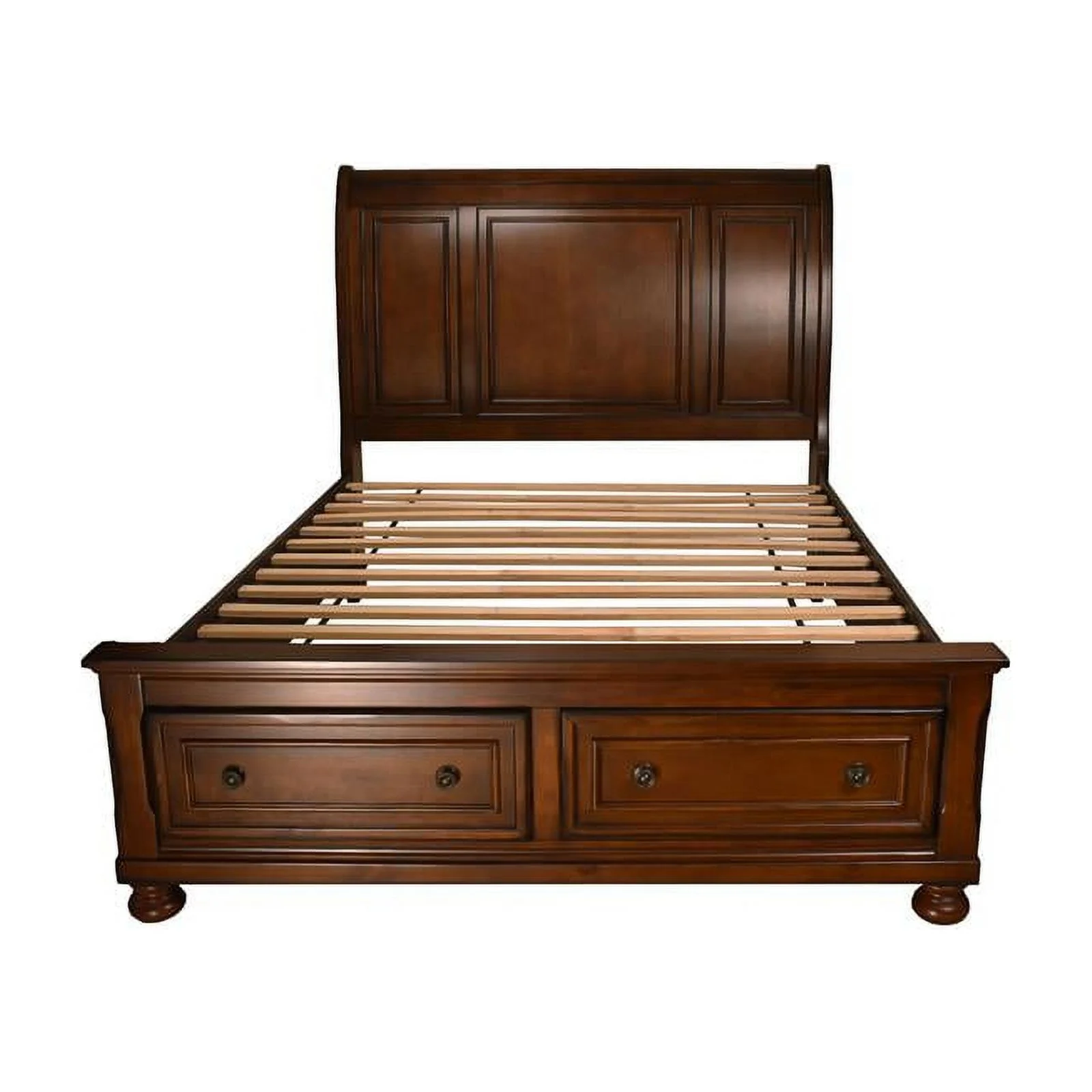 Atlin Designs Queen Storage Platform Bed Made with Wood in Dark Walnut