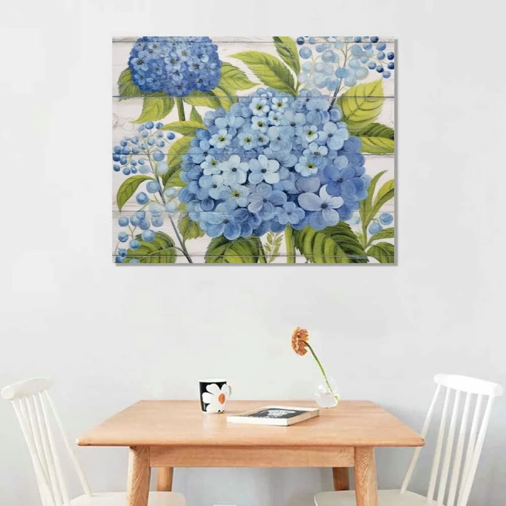 ONETECH Blue Hydrangeas Canvas Wall Art