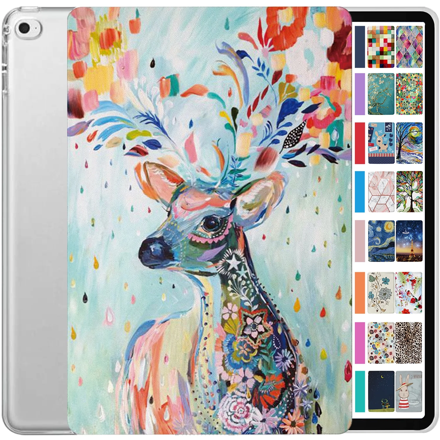 DuraSafe Cases iPad Air 1 9.7 Inch 6 5 2 [ iPad 5th 6th Air 1st 2nd Generation ] A1474 A1475 A1476 MD785LL/A MD788LL/A MD786LL/A MD789LL/A Printed Slim Hard Shell Protective Stand Cover - Deer Print