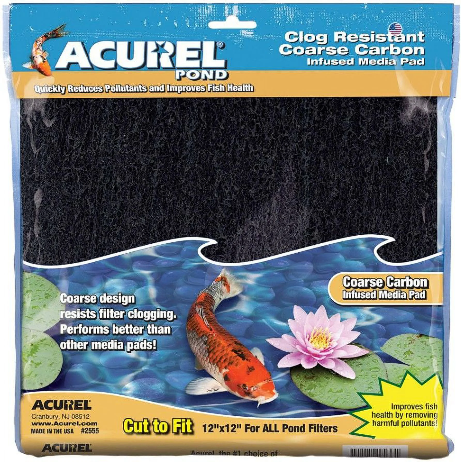 Acurel Coarse Carbon Infused Media Pad - Pond [Pond, Filter Media] For 12