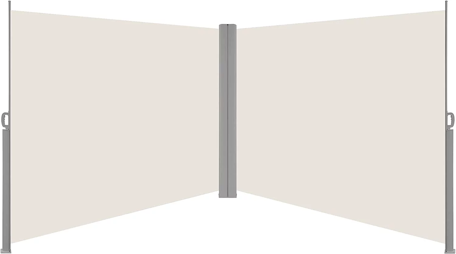 Retractable Double Folding Awning Screen Fence, Privacy Screen Sun Shade, Aluminum Patio Screen Outdoor for Courtyard, Roof Terraces and Pools,78.7