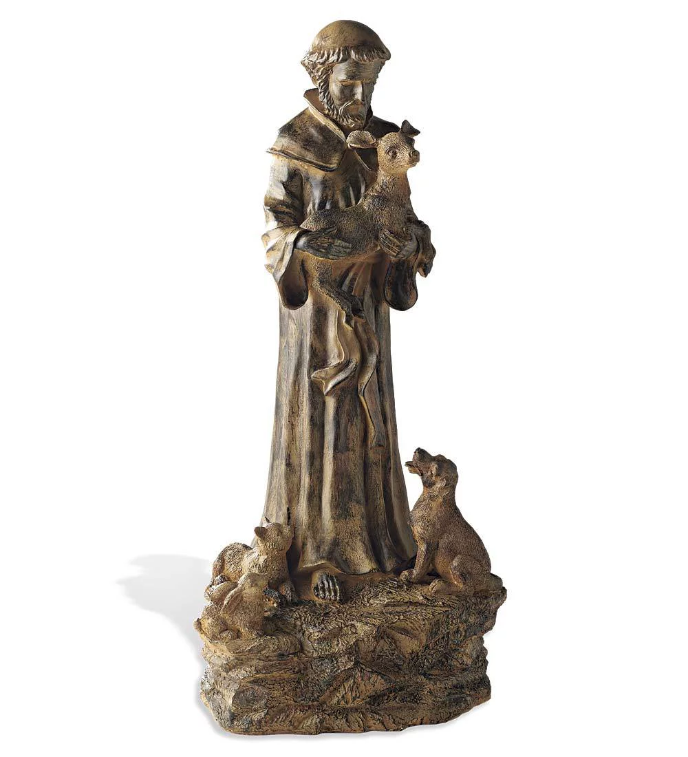 Problem Solvers Hand-Finished Woodlike St. Francis Garden Statue