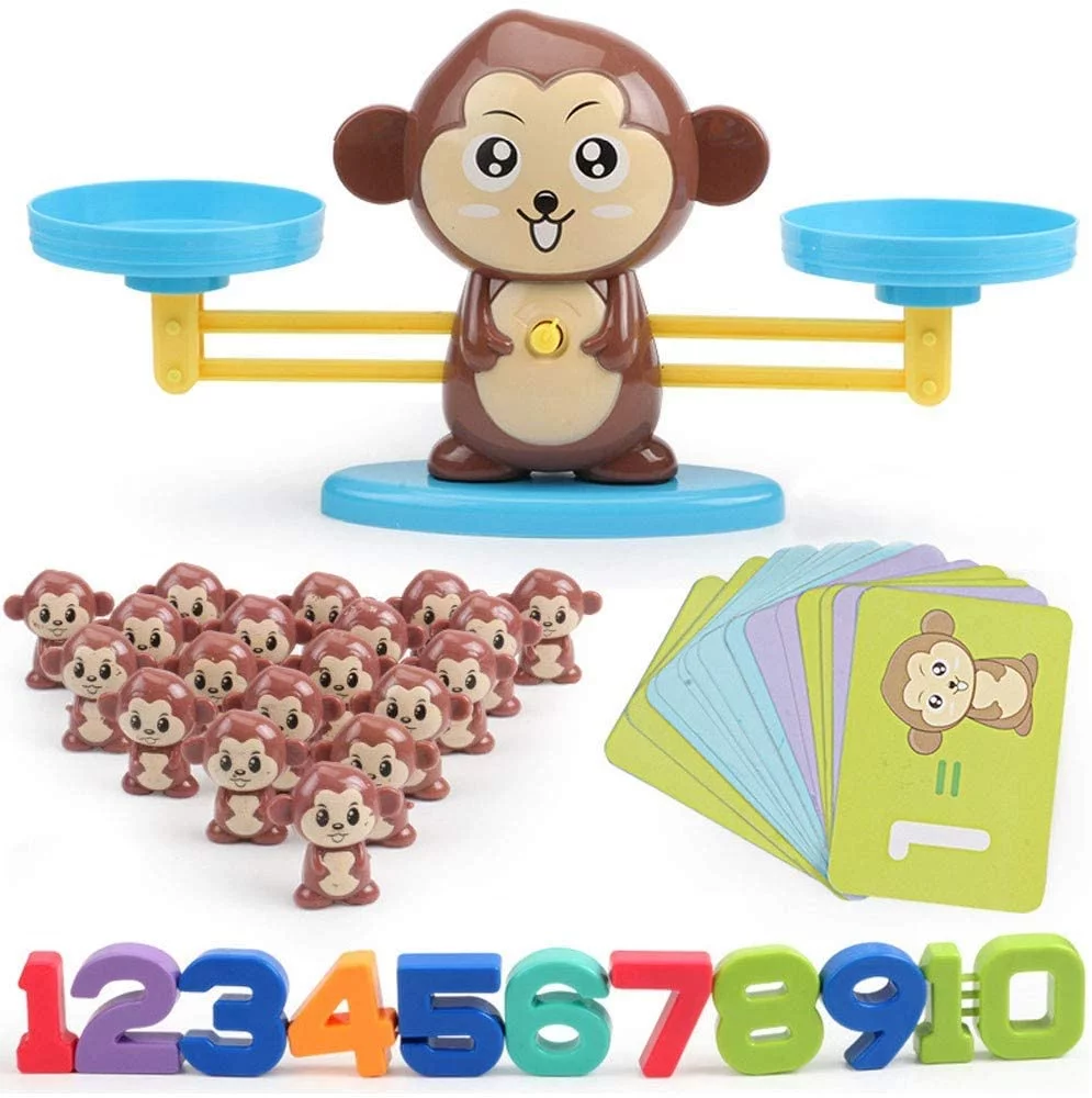 Monkey Balance Math Game Fun Learning, Educational Toy Gift for Children & Kids Ages 3+ (65-Piece Set) Christamas Gift