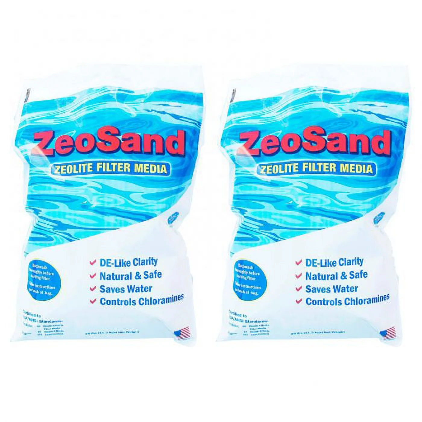 Zeo Sand Zeolite Swimming Pool Filtration Media 2 x 25 lb. Bag (50lb Total)