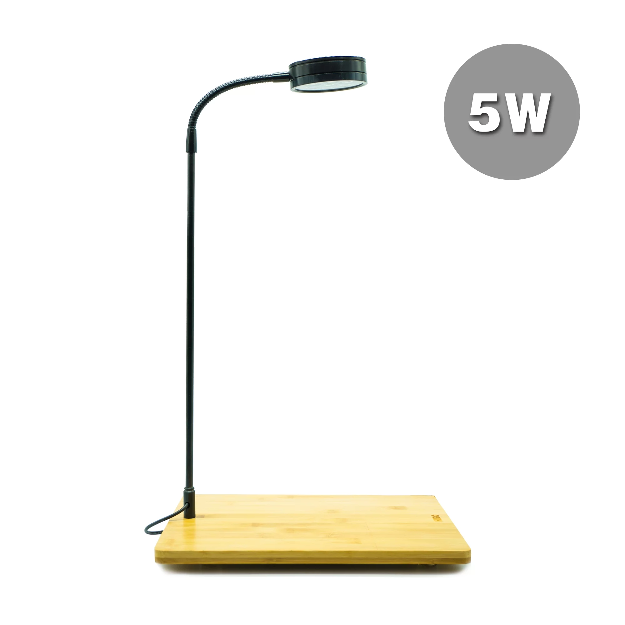 Full Spectrum LED Light with Bamboo Board, fits Aquarium Nano Tank, Betta Fish Tank, Potted Plants, Succulent, Miniature Landscape (5W)