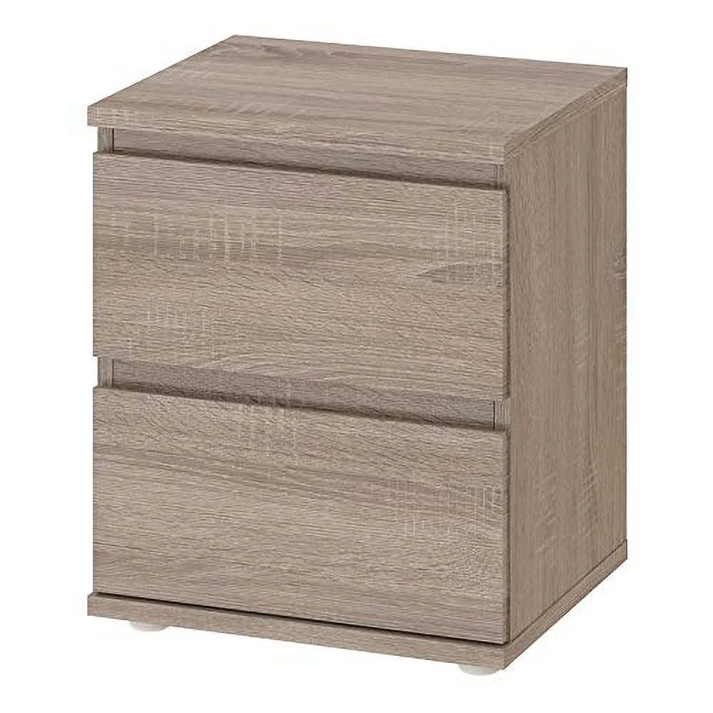 Pemberly Row Contemporary 2 Drawer Nightstand in Truffle