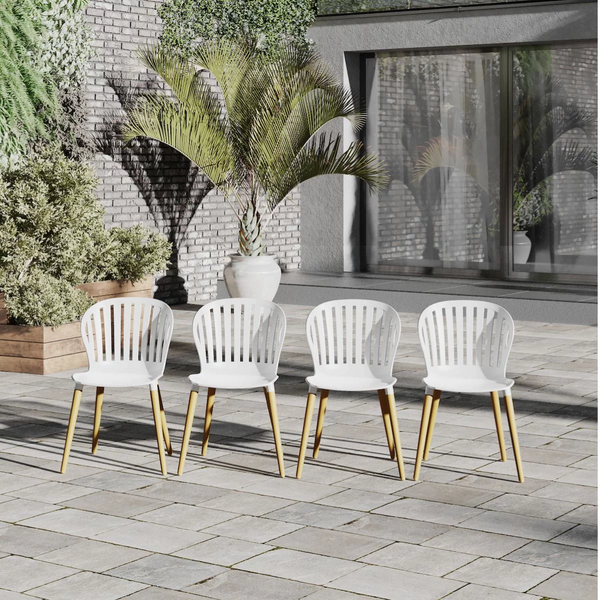 Amazonia Brisbane 5-Piece 100% FSC Teak Finish Wood Rectangular Patio Dining Set