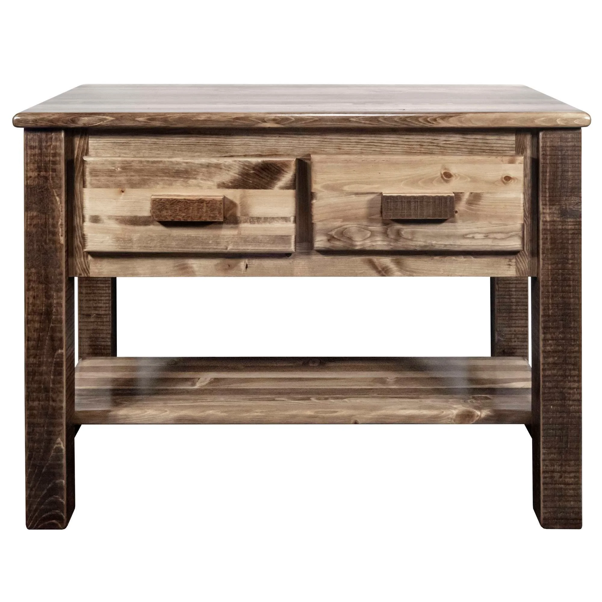 Homestead Collection Console Table w/ 2 Drawers, Stain & Clear Lacquer Finish