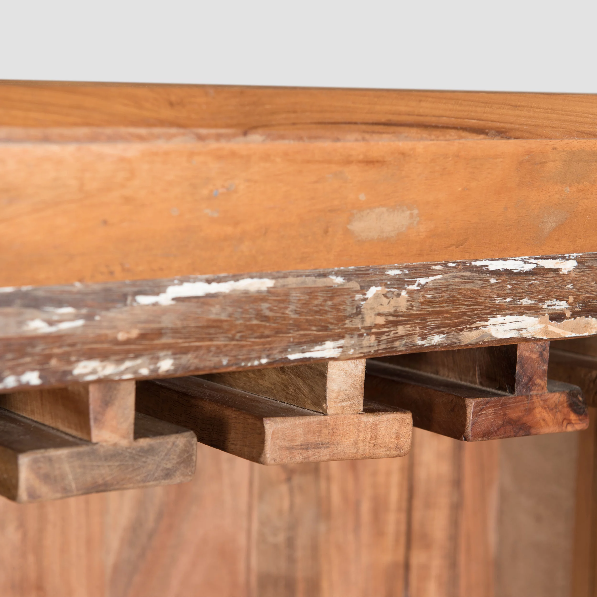 Sandy Boho Handcrafted Wooden Bar Cabinet, Distressed Paint