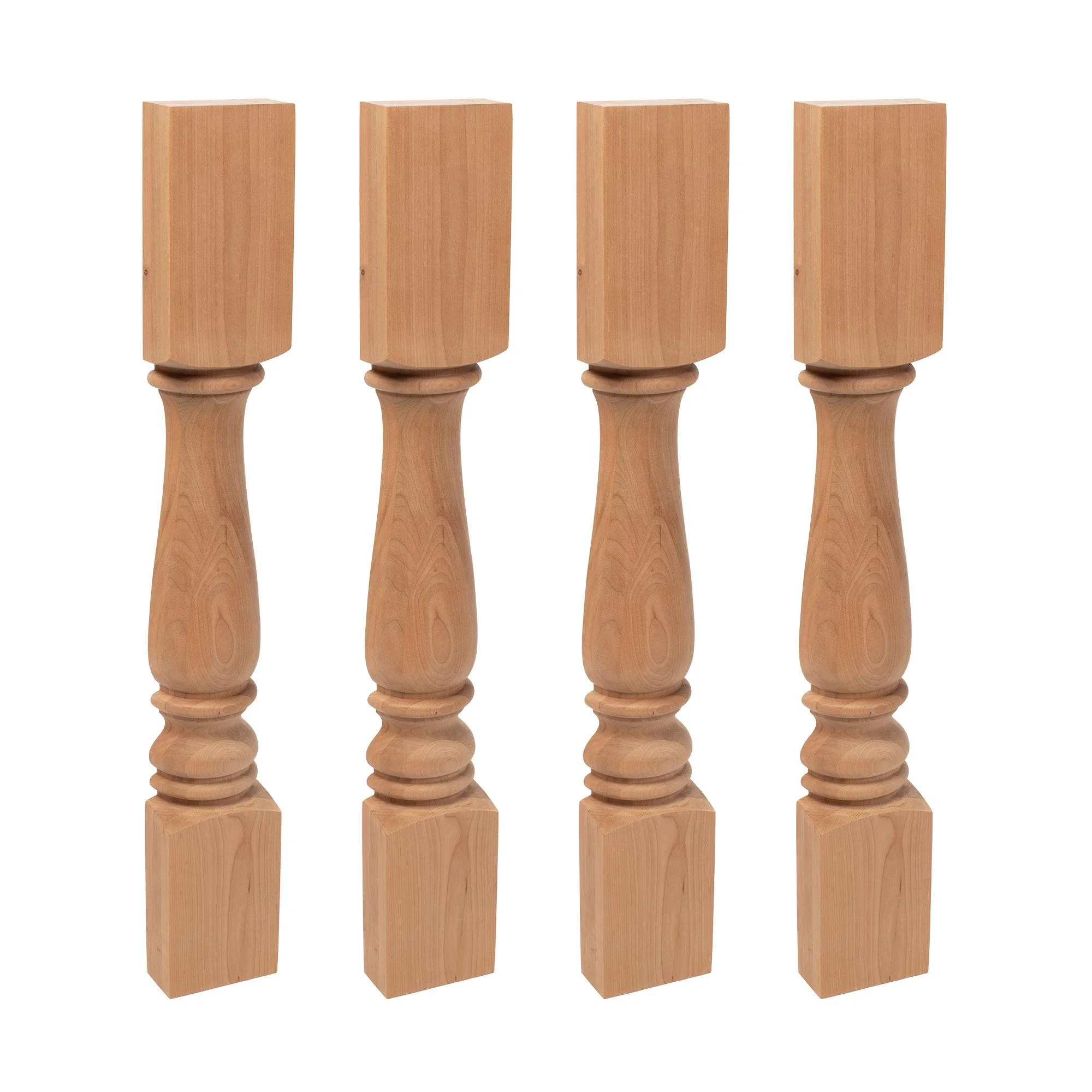 Designer's Edge Millwork 35-1/4 in. High x 5 in. Wide x 2-38 in. Depth Unfinished North American Solid Cherry Plain Half Round Kitchen Island Leg 4 Pack