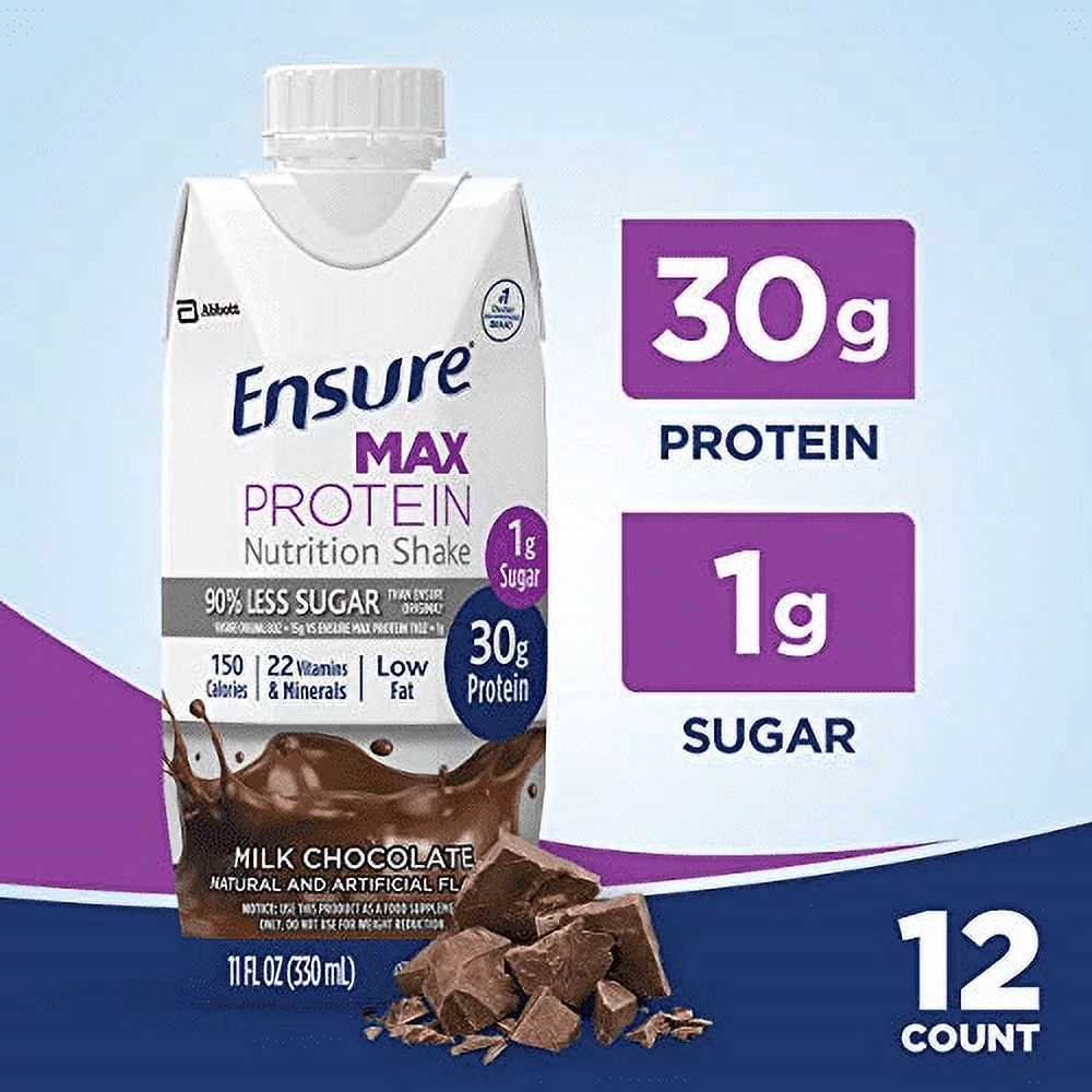 Ensure Max Protein Chocolate Oral Supplement, 11 oz. Carton, Abbott Nutrition 66899, 1 Count