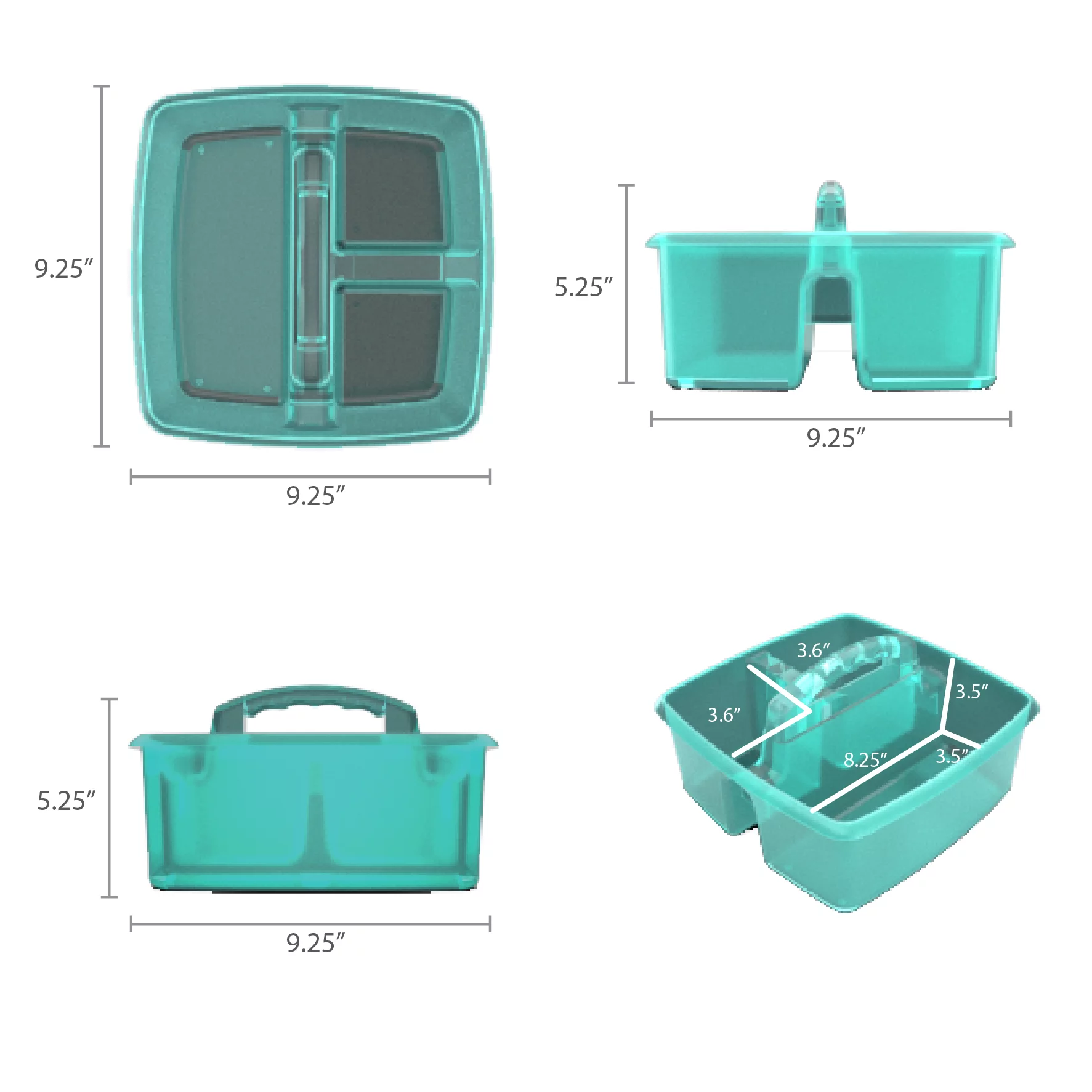 Pen+Gear Plastic Caddy, Craft and Hobby Organizer, Clear Green