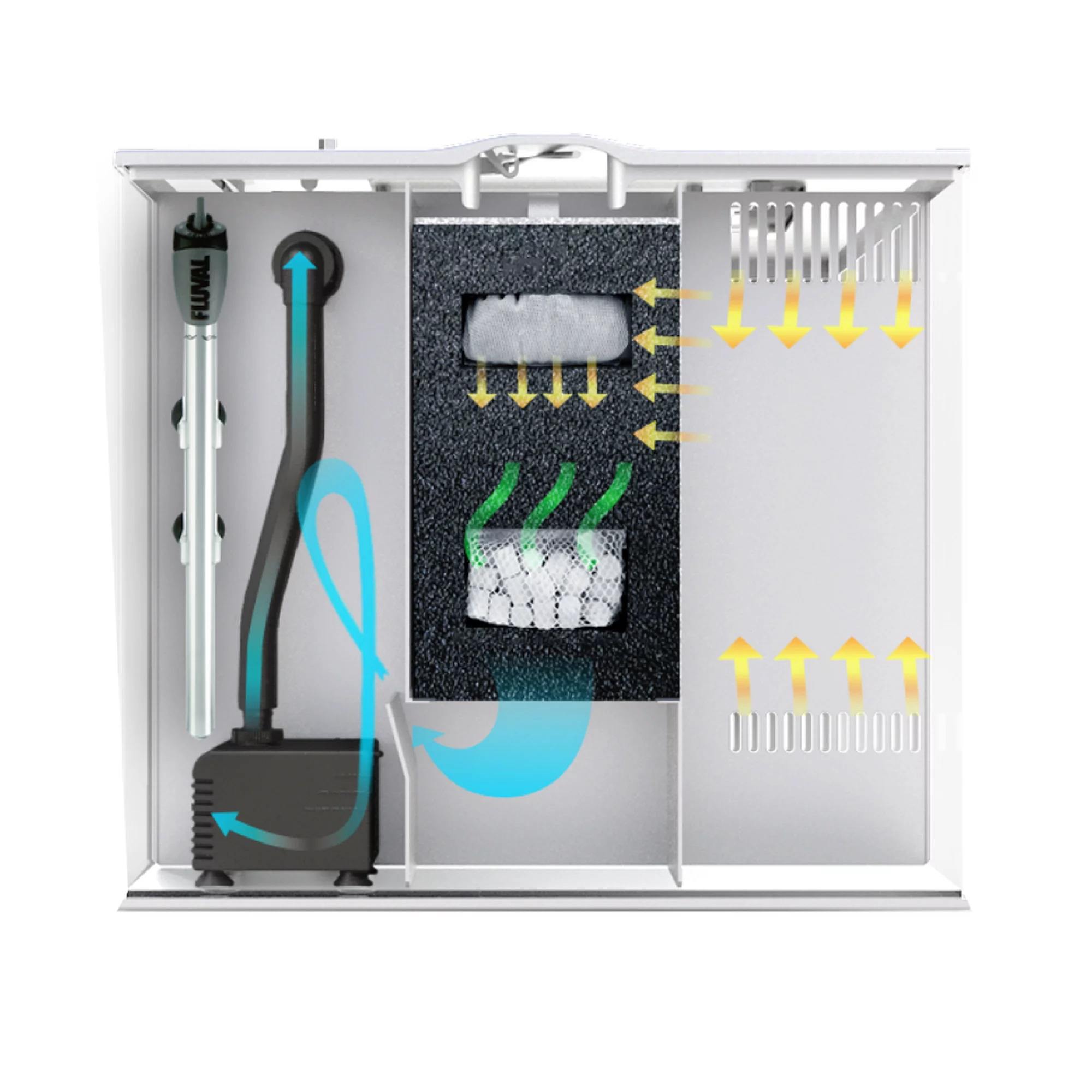 Fluval FLEX 9 Gallon Glass Aquarium Kit (White)