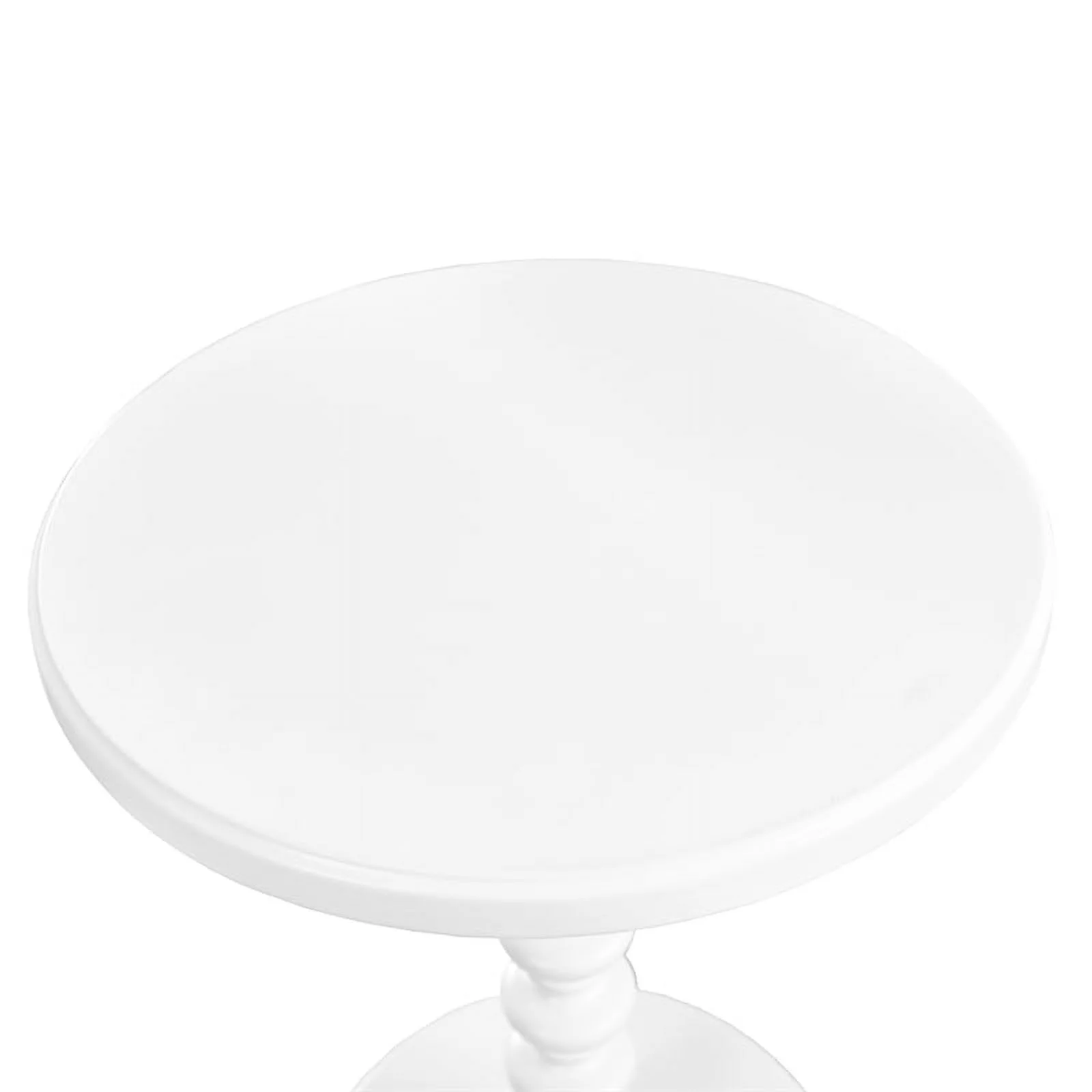 Pemberly Row Traditional Round Spindle Wood Accent Table in White