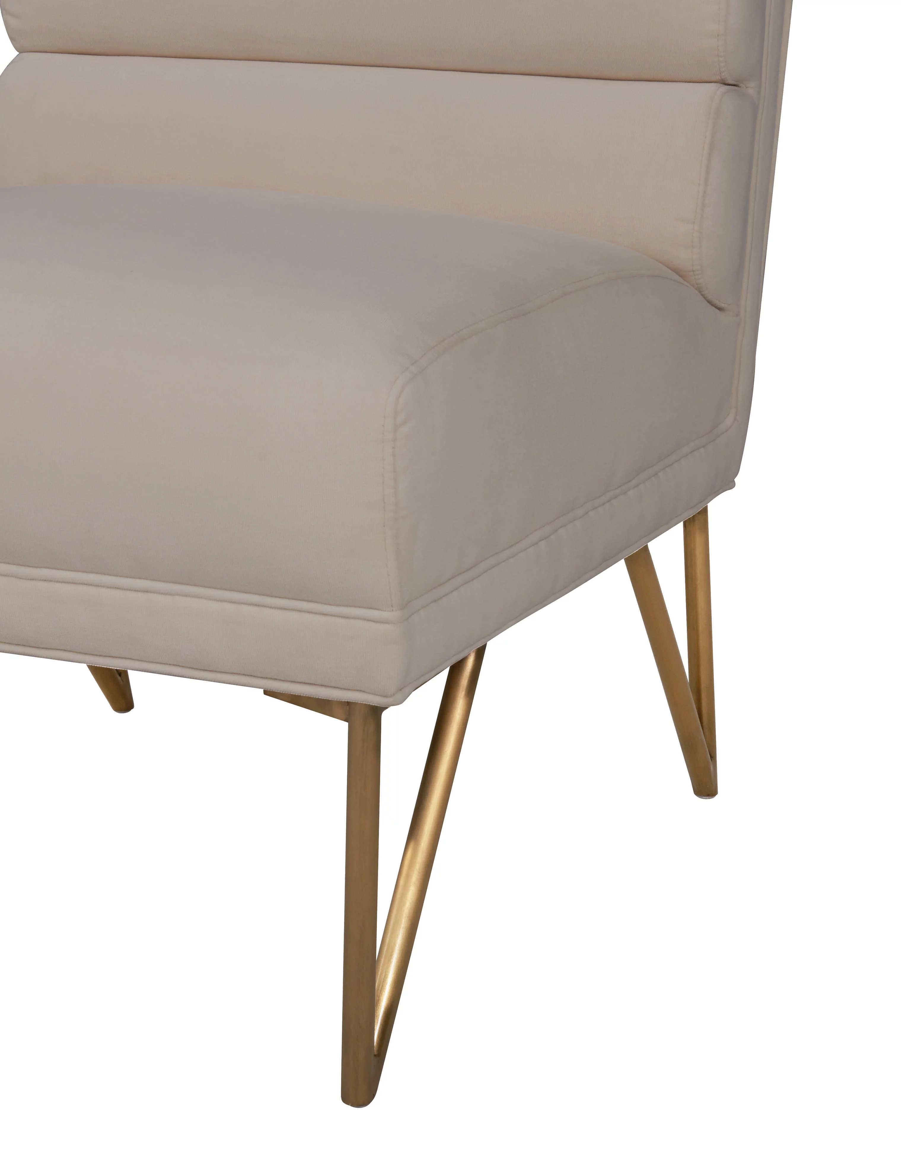TOV Furniture Kelly Cream Velvet Chair with Gold Legs