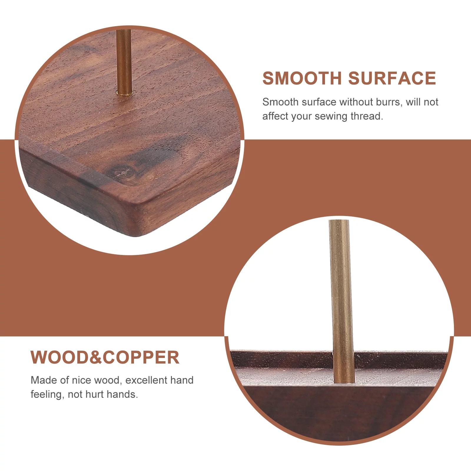 Zonh Wooden Yarn & Thread Holder Handheld Ball Holder for Crochet