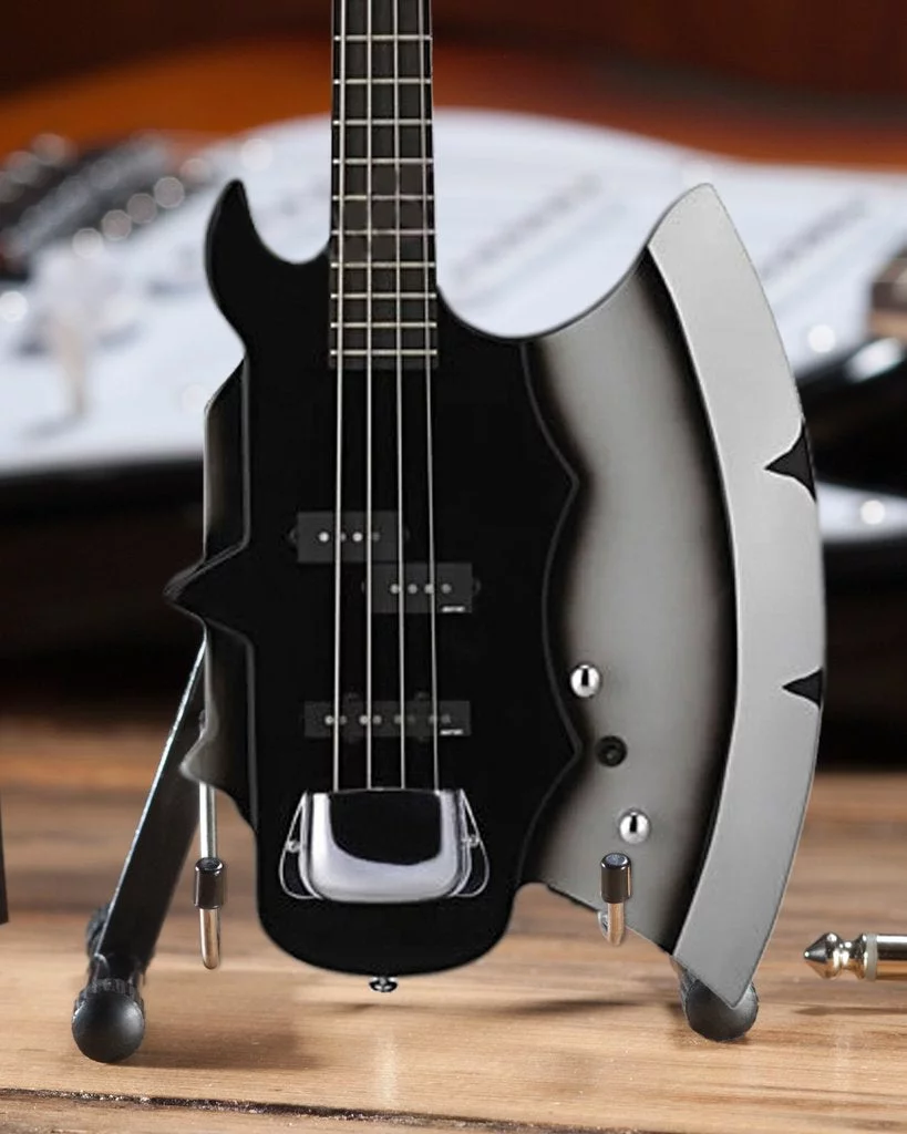 KISS Gene Simmons Miniature AXE Bass Signature Guitar Replica - Officially Licensed Collectible (2M-K01-5006)
