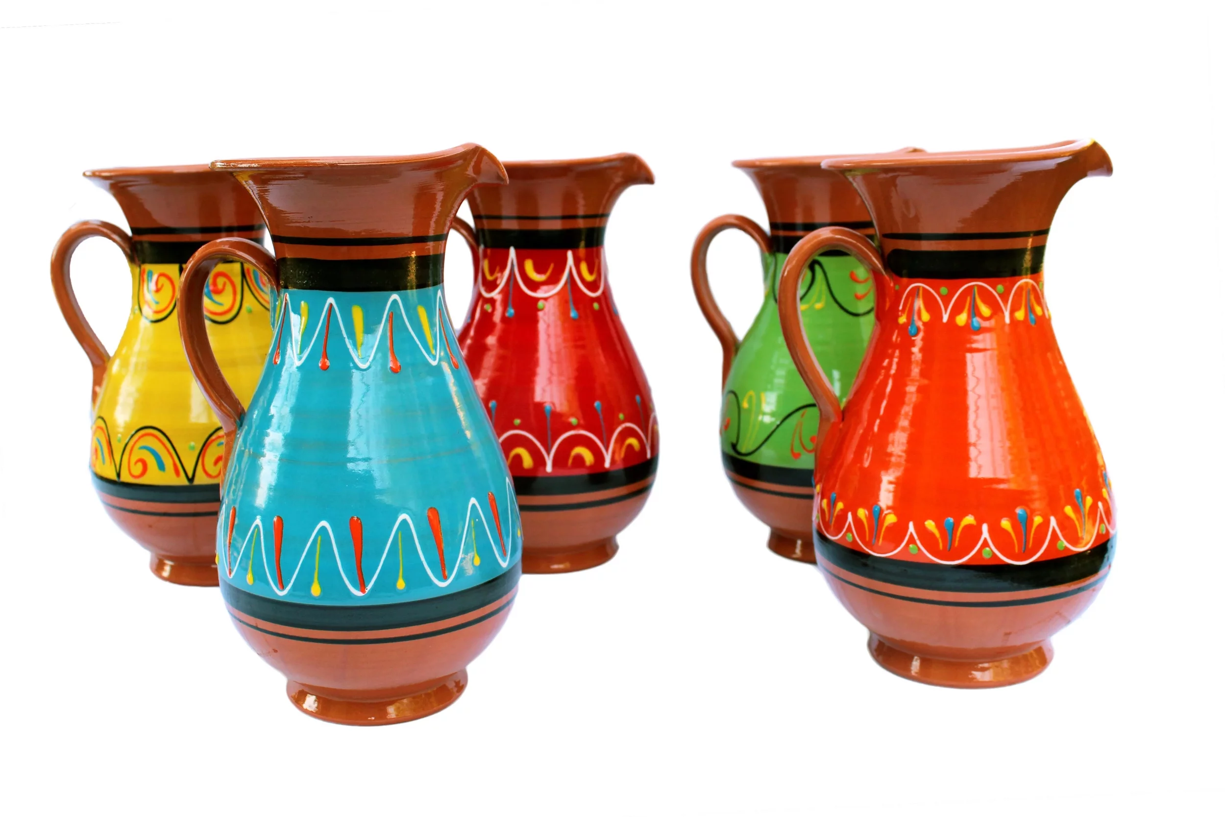 Terracotta Red, 2 Quart Pitcher - Hand Painted From Spain