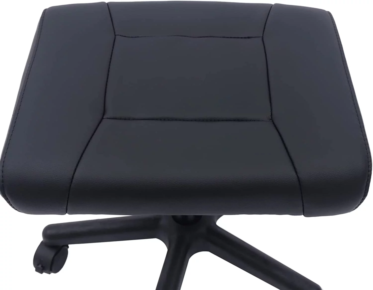 Fichiouy Black Height Adjustable Footrest with Wheels Ergonomic Office Foot Stool