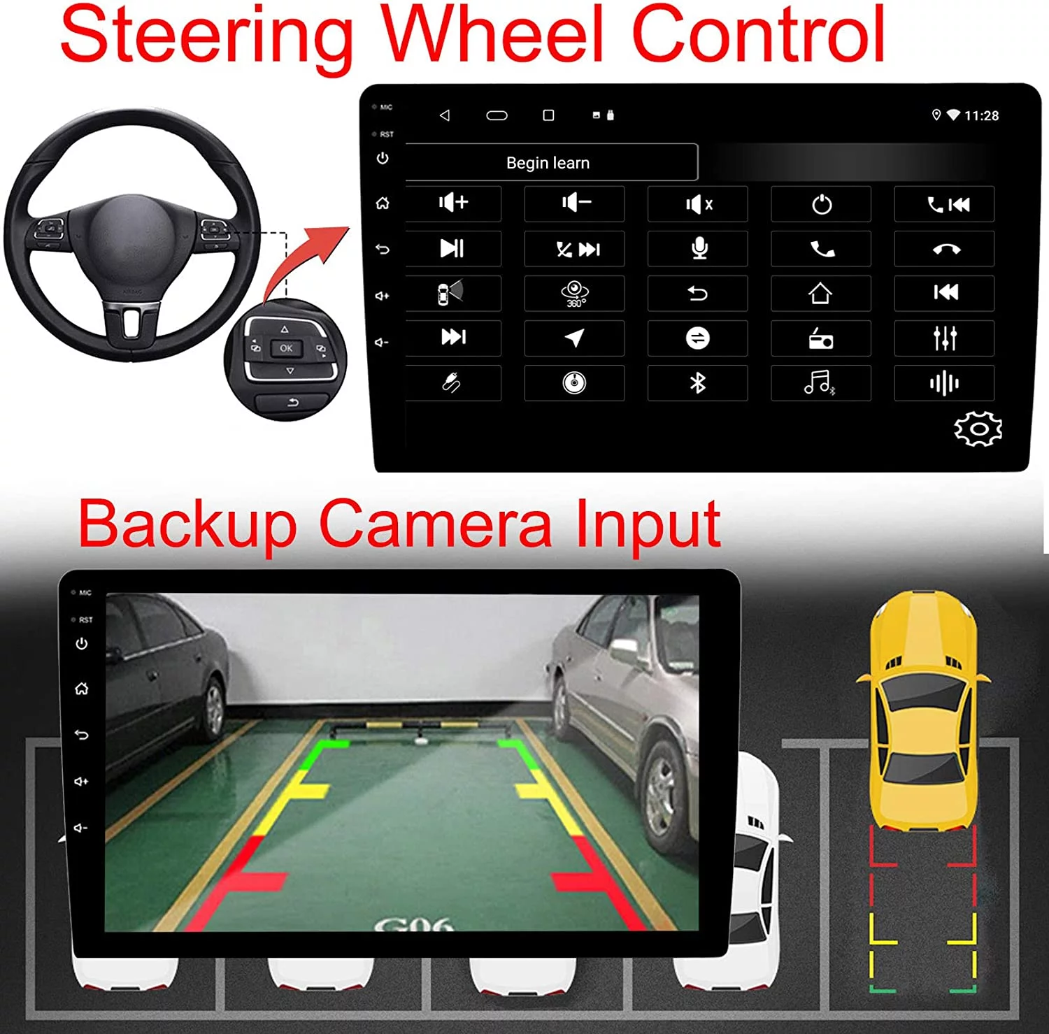 Binize Double Din Car Stereo  Wireless carplay Android auto 9 Inch Touch Screen Android Car Radio GPS Navigation Head Unit with FM, Bluetooth,Mirror Link