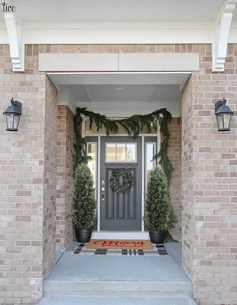 HYUN 40''T Artificial Cedar Outdoor Potted Topiary Greenery Home Set of 2