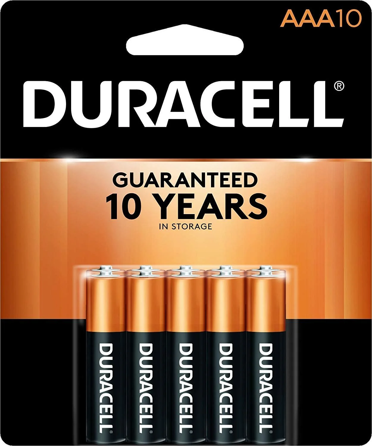 Duracell - CopperTop AAA Alkaline Batteries  Long Lasting, All-Purpose Triple A Battery for Household and Business - 10 Count