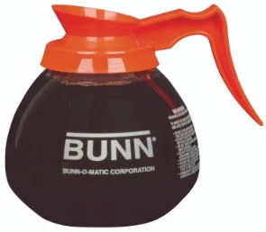 Bunn Glass 12 Cup Coffee Decanter with Orange Handle, 64 Ounce -- 3 per case