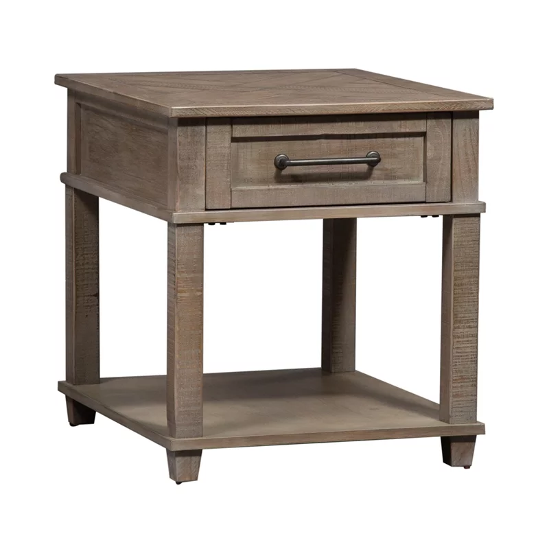 Parkland Falls Light Brown Rectangular End Table