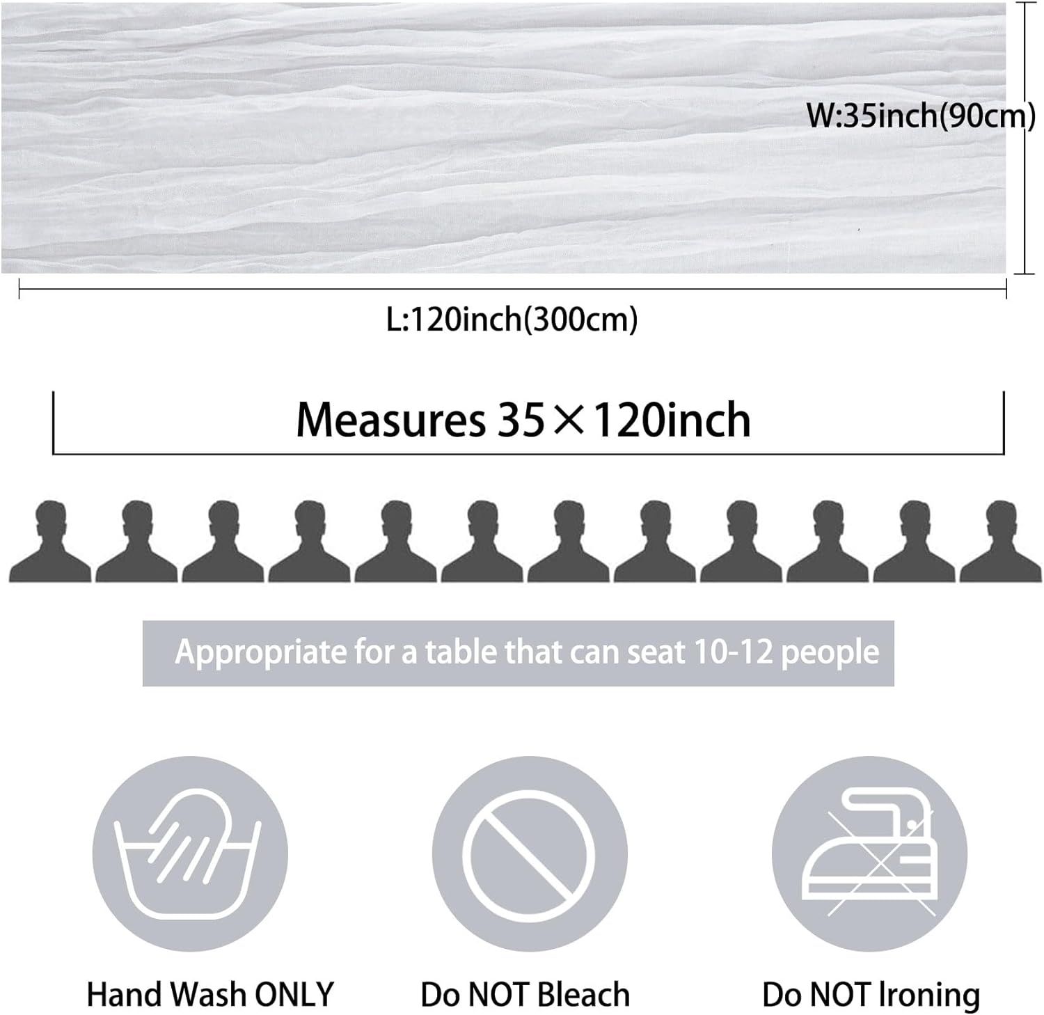 12 Pack 10Ft Cheesecloth Table Runner 35x120 Inch Boho Gauze Table Runner Cheese Cloth Long Table Runner Romantic Table Runner for Wedding Bridal Shower Birthday Party Table Decor