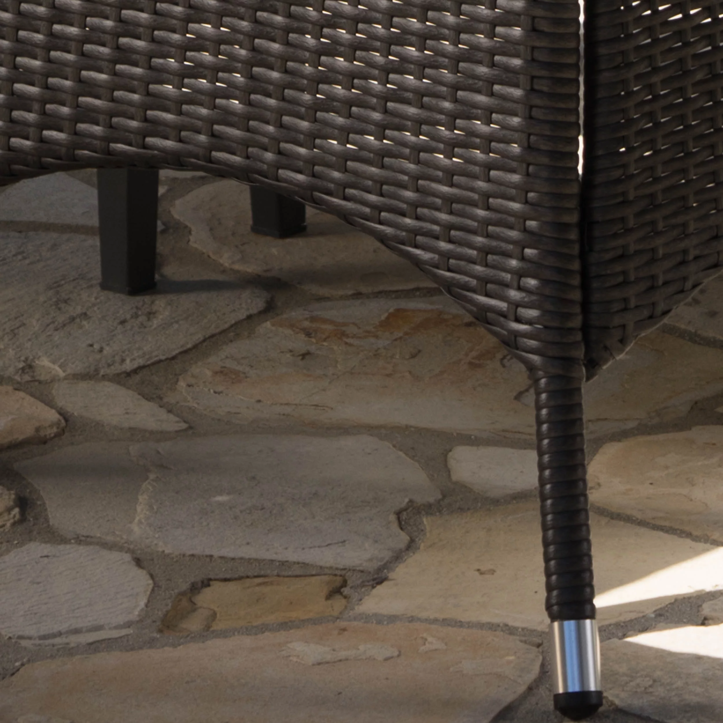 Hillsdale Outdoor 3 Piece Wicker Round Bistro Set with Cushions, Grey