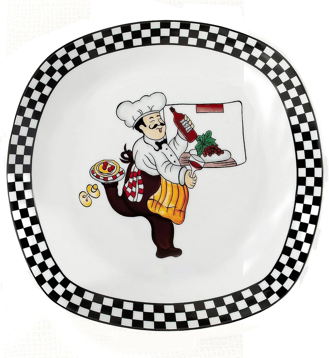 Porcelain 20 Piece Square Dinnerware Set Service For 4-chef Design White Banded Casual Dishwasher Safe Microwave