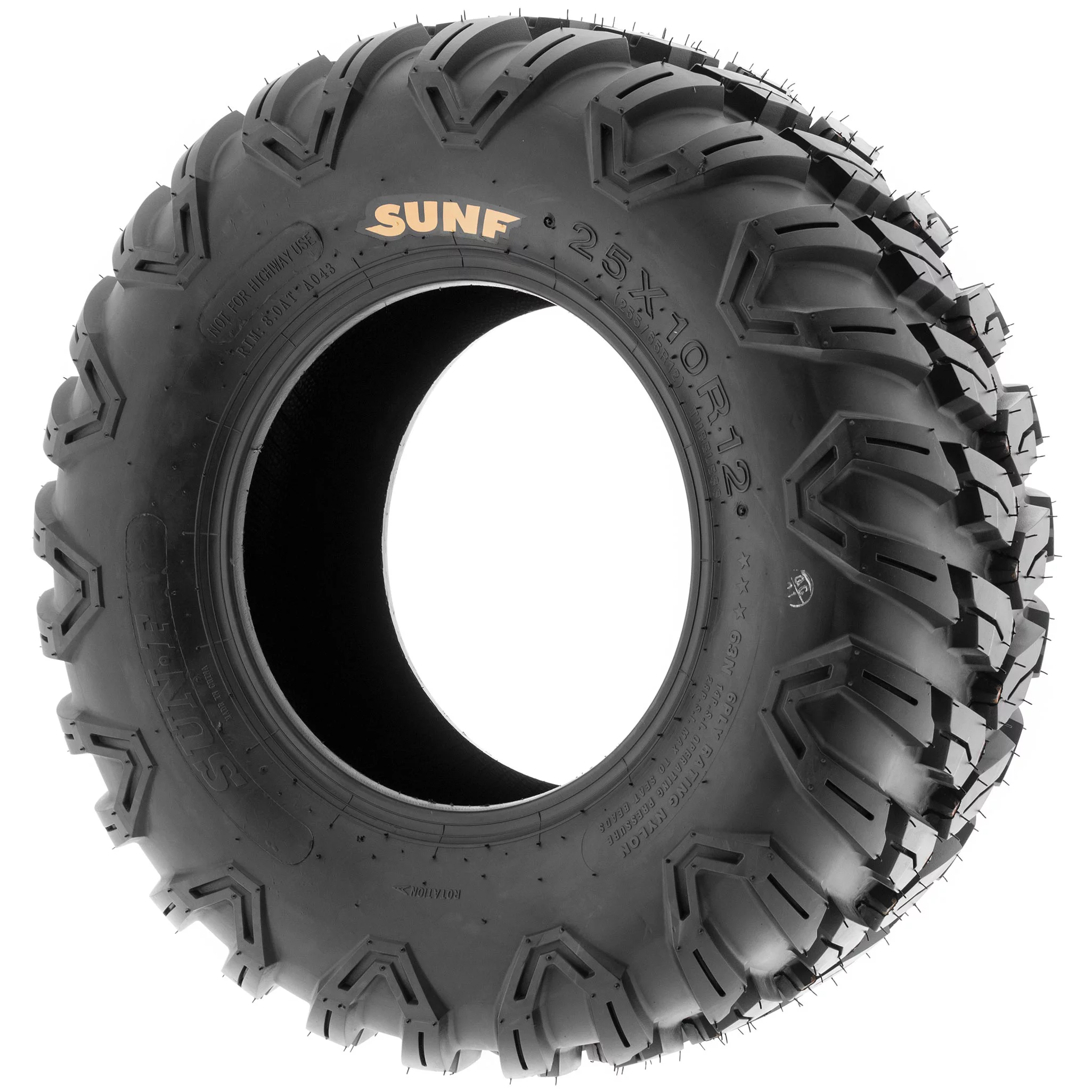 SunF ATV/UTV Tires A043 all-terrain off-road 6PR TL, 26x9R14, Set of 2