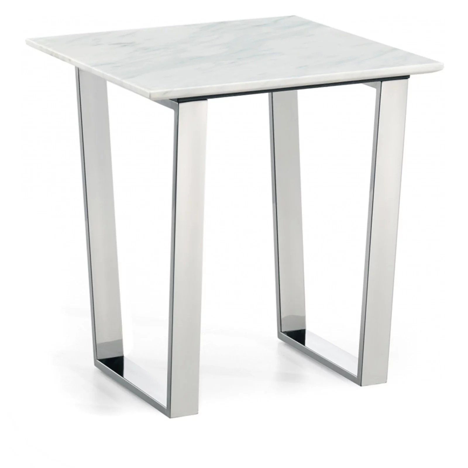 Meridian Furniture Carlton Contemporary Stone End Table in Chrome