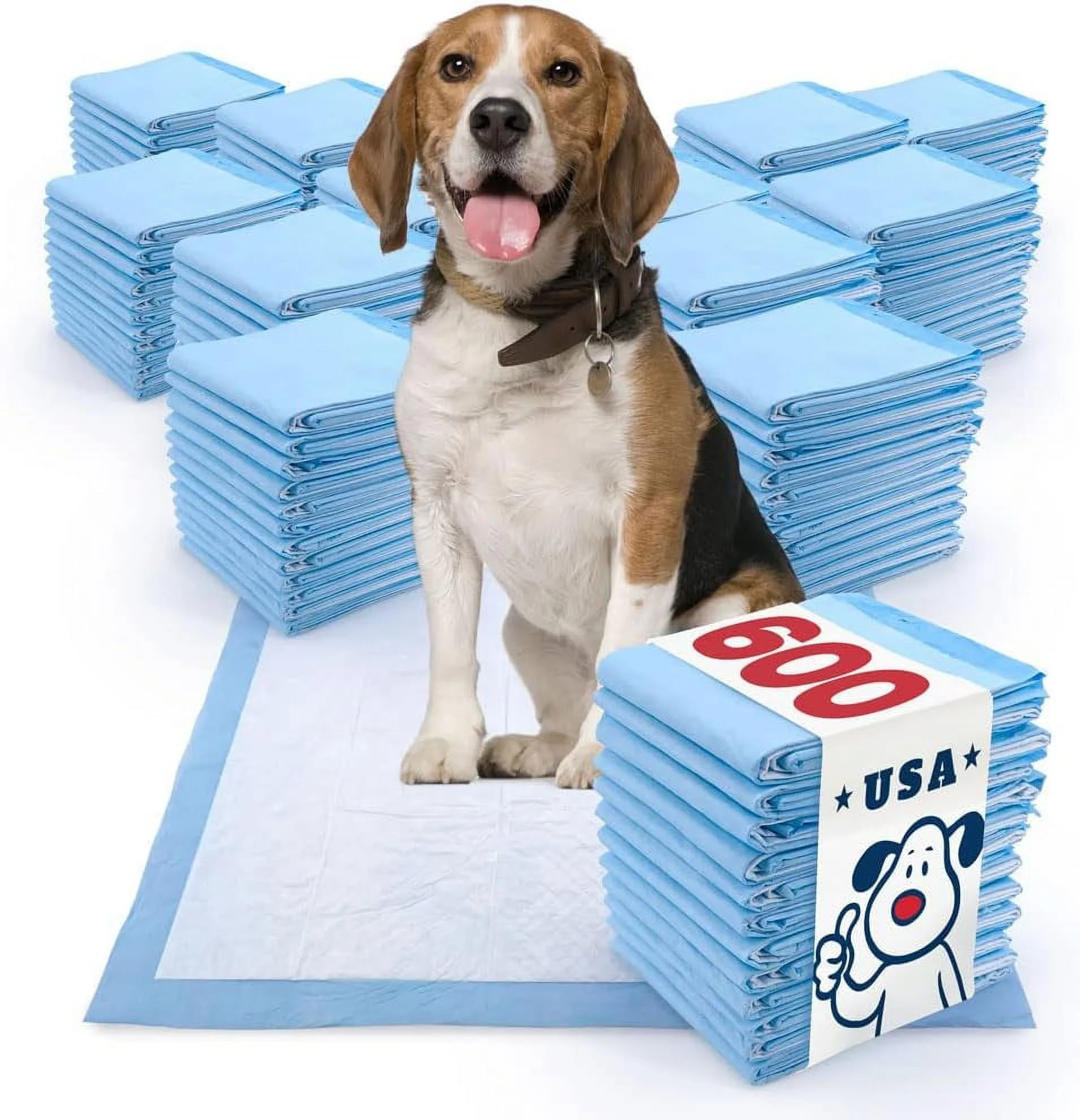 Puppy Pads, Medium 22X23 Inch, 600 Count Bulk Pack - Made Puppy Pee Pads For Dogs, Tear Resistant, Super Absorbent Polymer Gel , 5-Layer Design, Perfect For Puppies, Smaller Dogs