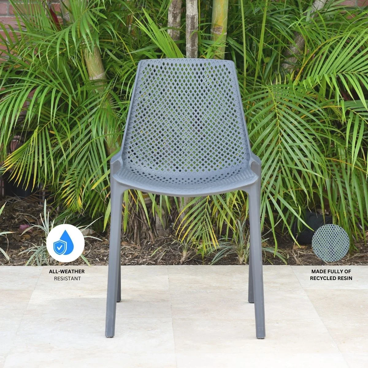 Amazonia Taigun 5-Piece 100% FSC Teak Finish Wood Rectangular Patio Dining Set, Grey