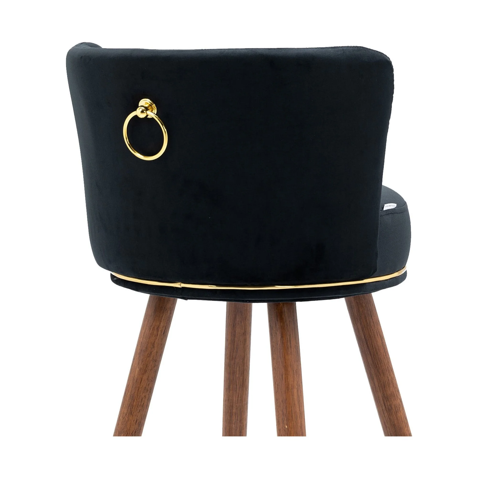 Upholstered Bar Stools, Upholstered Tufted Counter Height Bar Stool Chairs with Solid Wood Legs Kitchen Island Padded Barstools with Footrest High Dining Chairs(Black,Set of 2)