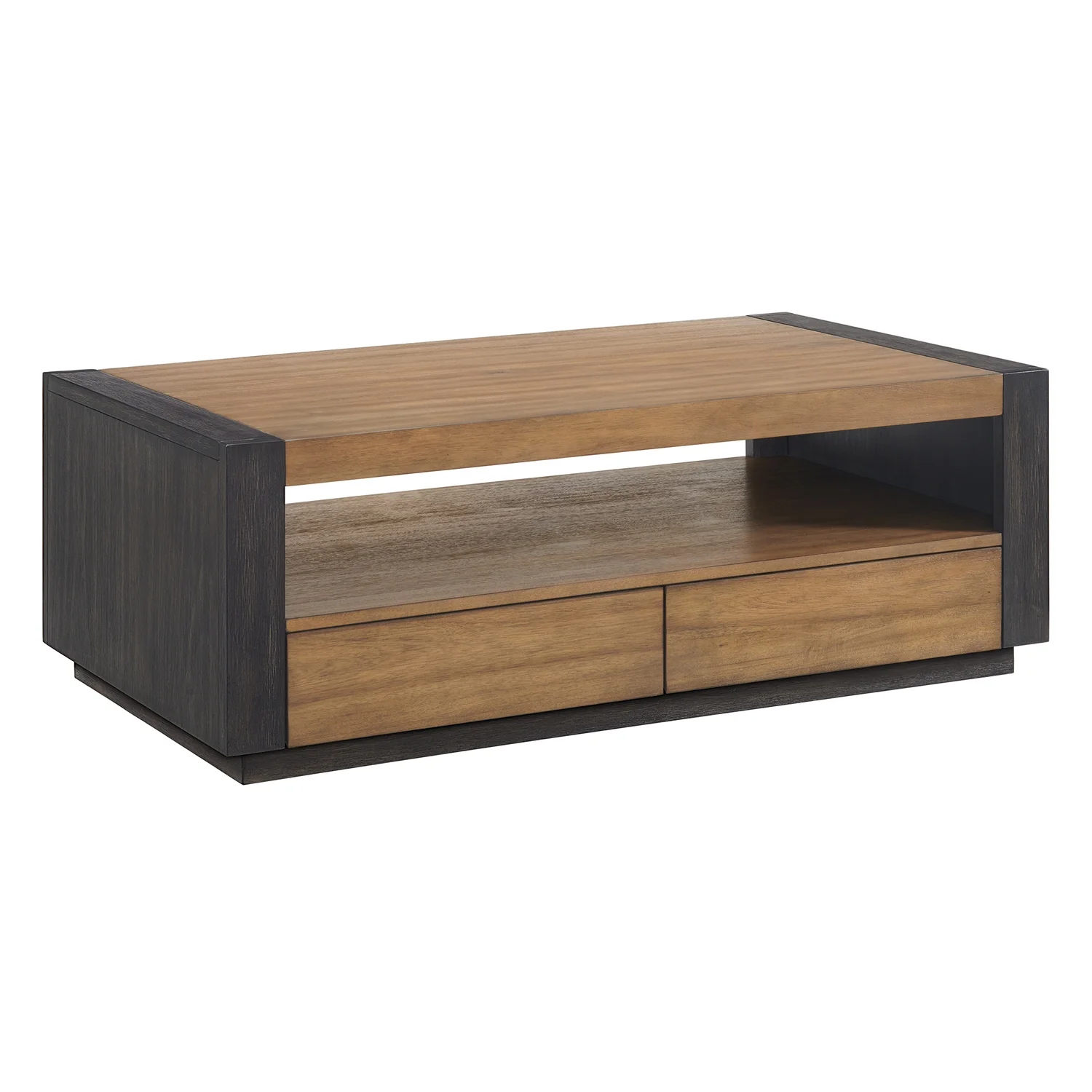 Picket House Furnishings Stephen Coffee Table with 4 Drawers - Light Oak & Black