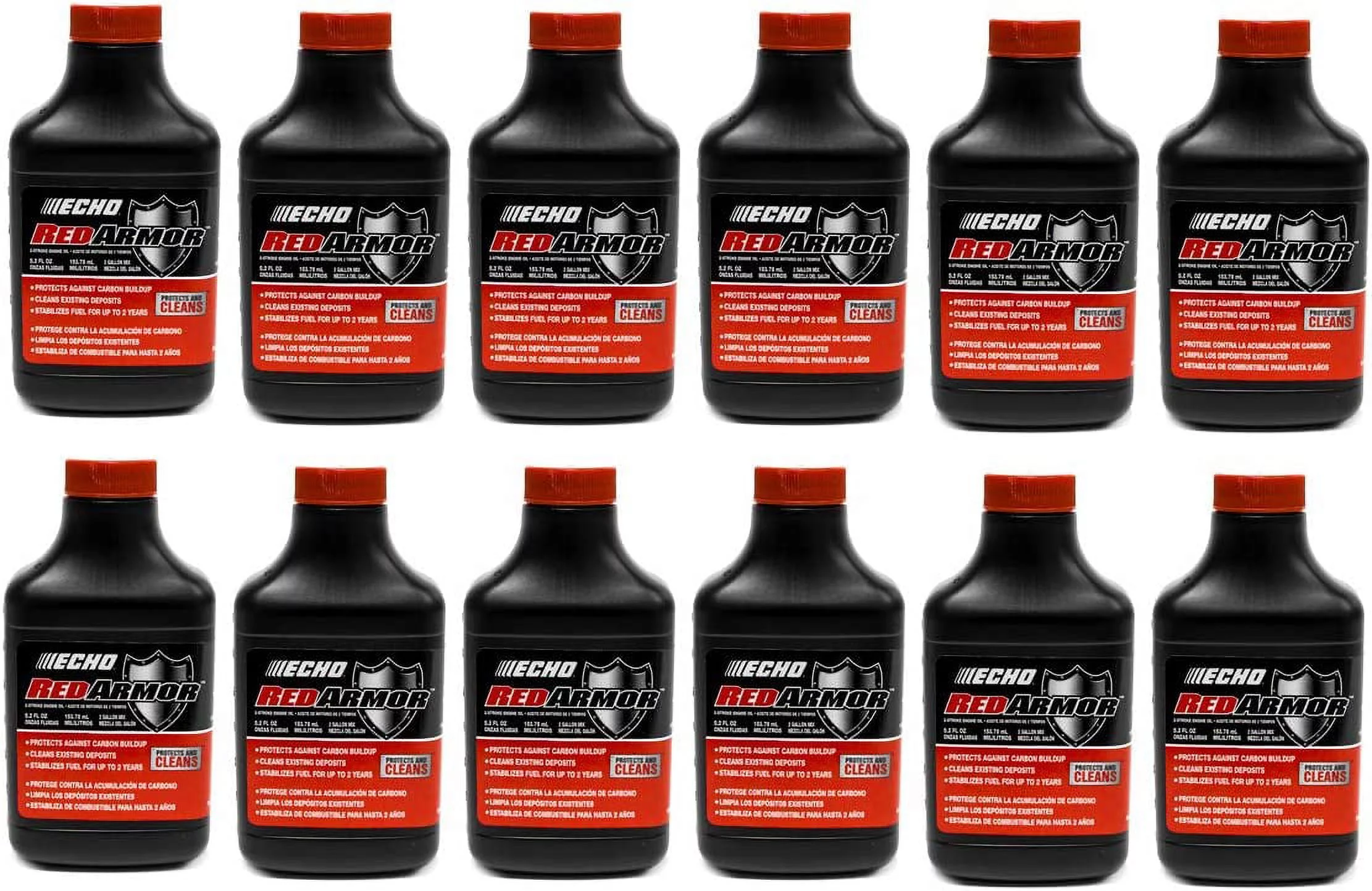 12 Pack of Echo Red Armor 2-Stroke Engine Oil 5.2 oz Bottle 50:1 Mix for 2 Gallons 6550002S-12PK