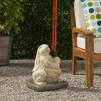 GDF Studio Yeudiel Rabbit Umbrella Base, Matte White