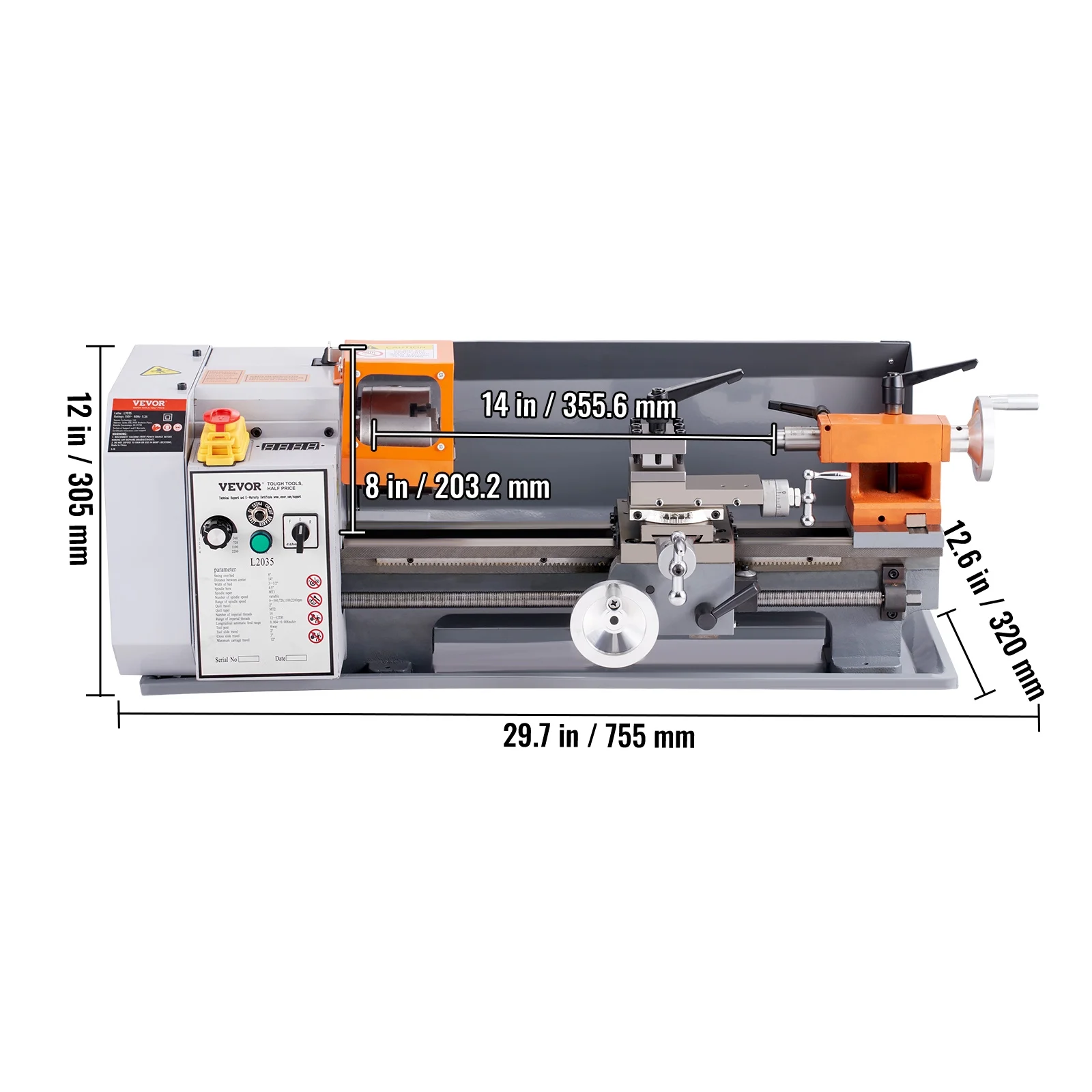 BENTISM Metal Lathe Power 7.87'' x 13.78'' 500W 50-2500 RPM Continuously Variable