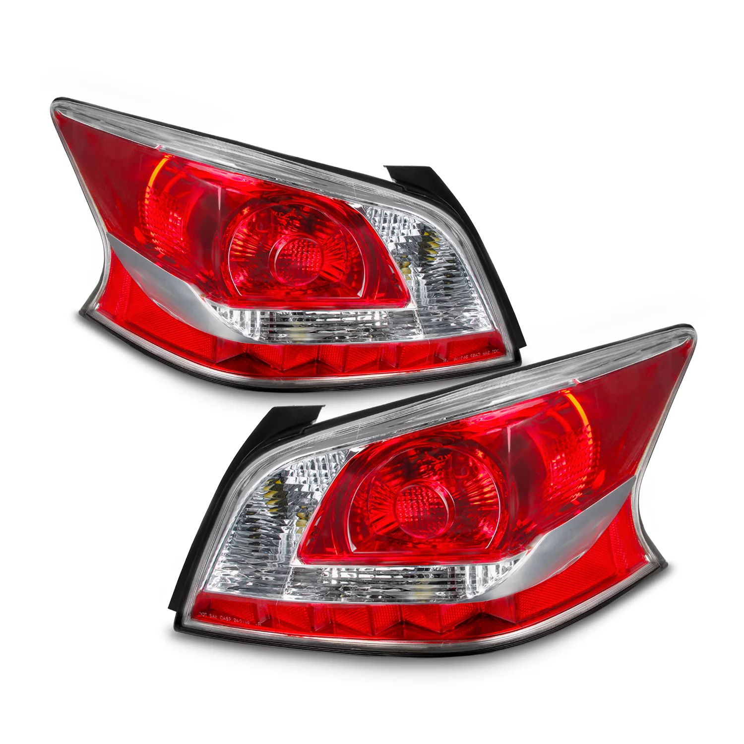 AKKON - Fit 2014 2015 Nissan Altima [Incandescent] Grey Edge Trim 4-Door Passenger + Driver Tail Lights OE Style