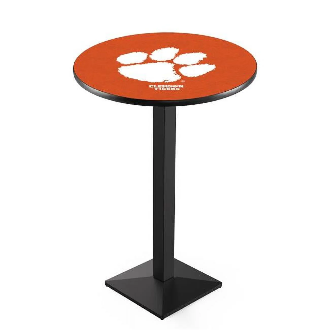 L217 Clemson 42in. Tall - 36in. Top Pub Table with Black Wrinkle Finish