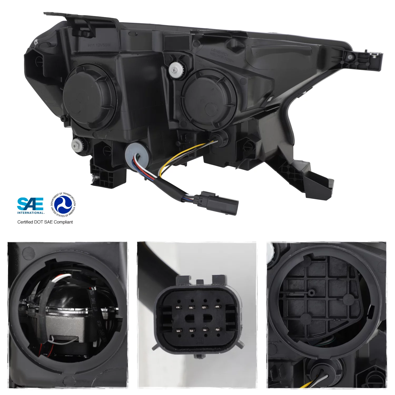 AKKON - Fits 2019 2020 2021 2022 2023 Ford Ranger [Full LED] DRL w/Sequential Turn Signal Projector Headlights Drive + Passenger Black