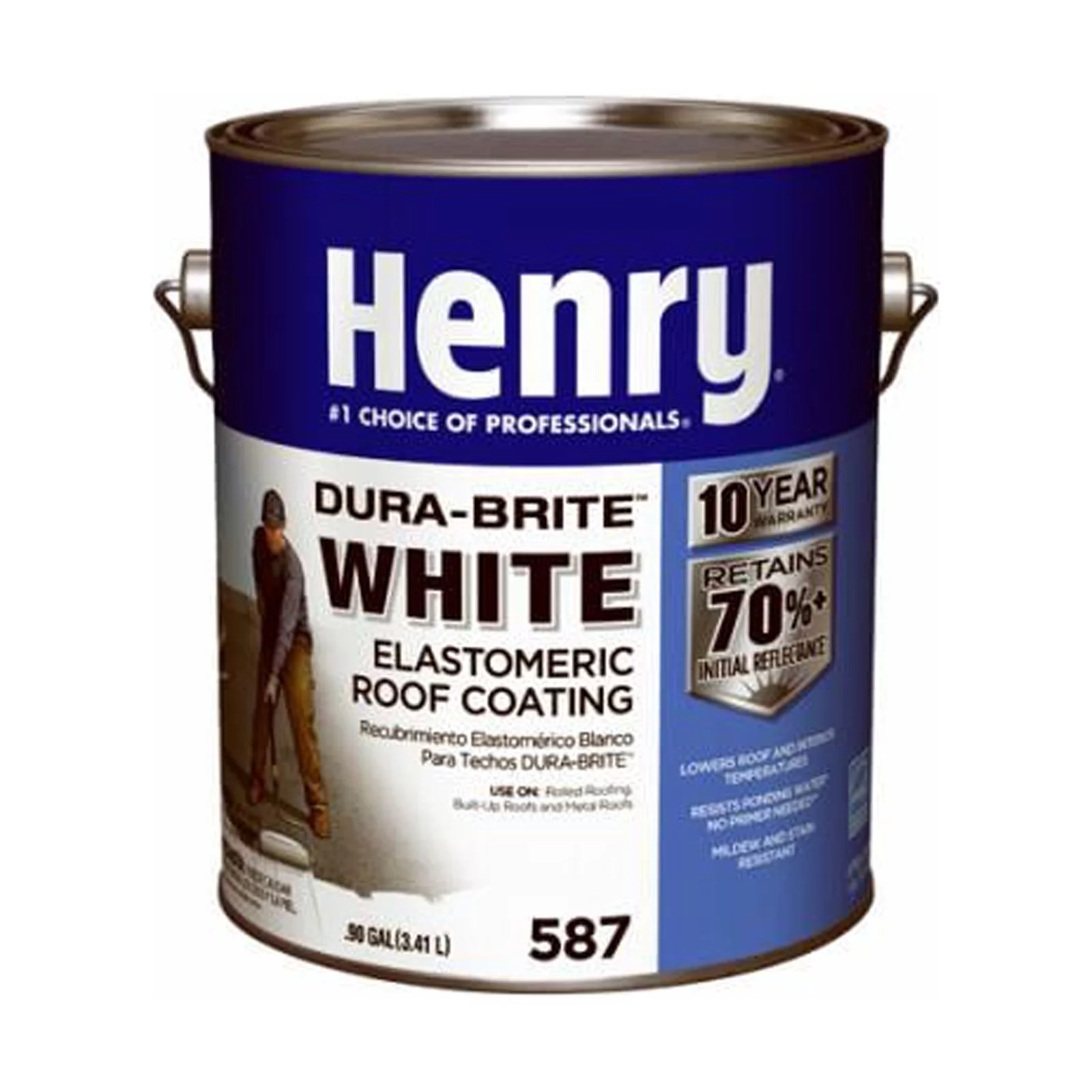 Henry Dura-Brite 1 Gal. White Acrylic Elastomeric Roof Coating HE587046