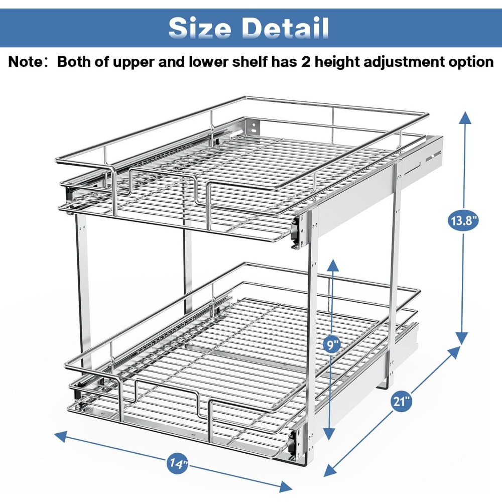 2 Tier Individual Pull Out Cabinet Organizer 14