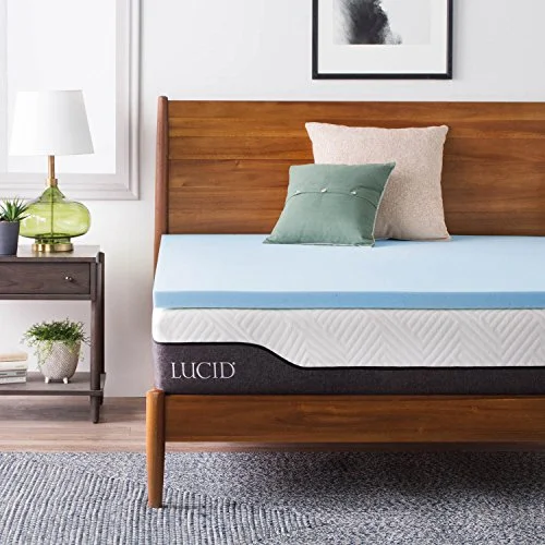 LUCID 2-Inch Ventilated Gel Infused Memory Foam Mattress Topper - Twin XL