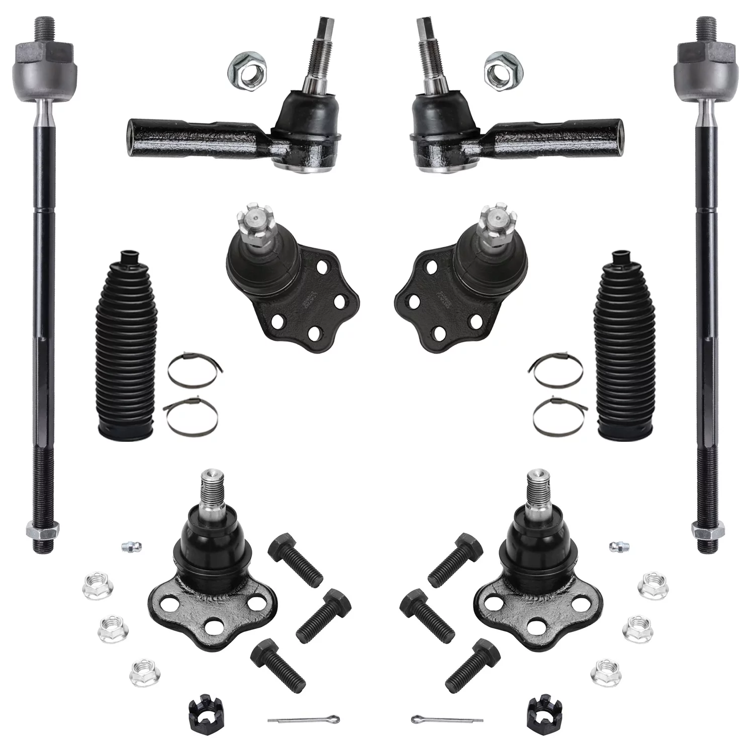 Detroit Axle - 2WD Front 10pc Suspension Kit for 2000-2004 Dodge Dakota, 2000-2003 Durango, 4 Upper & Lower Ball Joints, 4 Tie Rods, 2 Boots, 2001 2002 Replacement