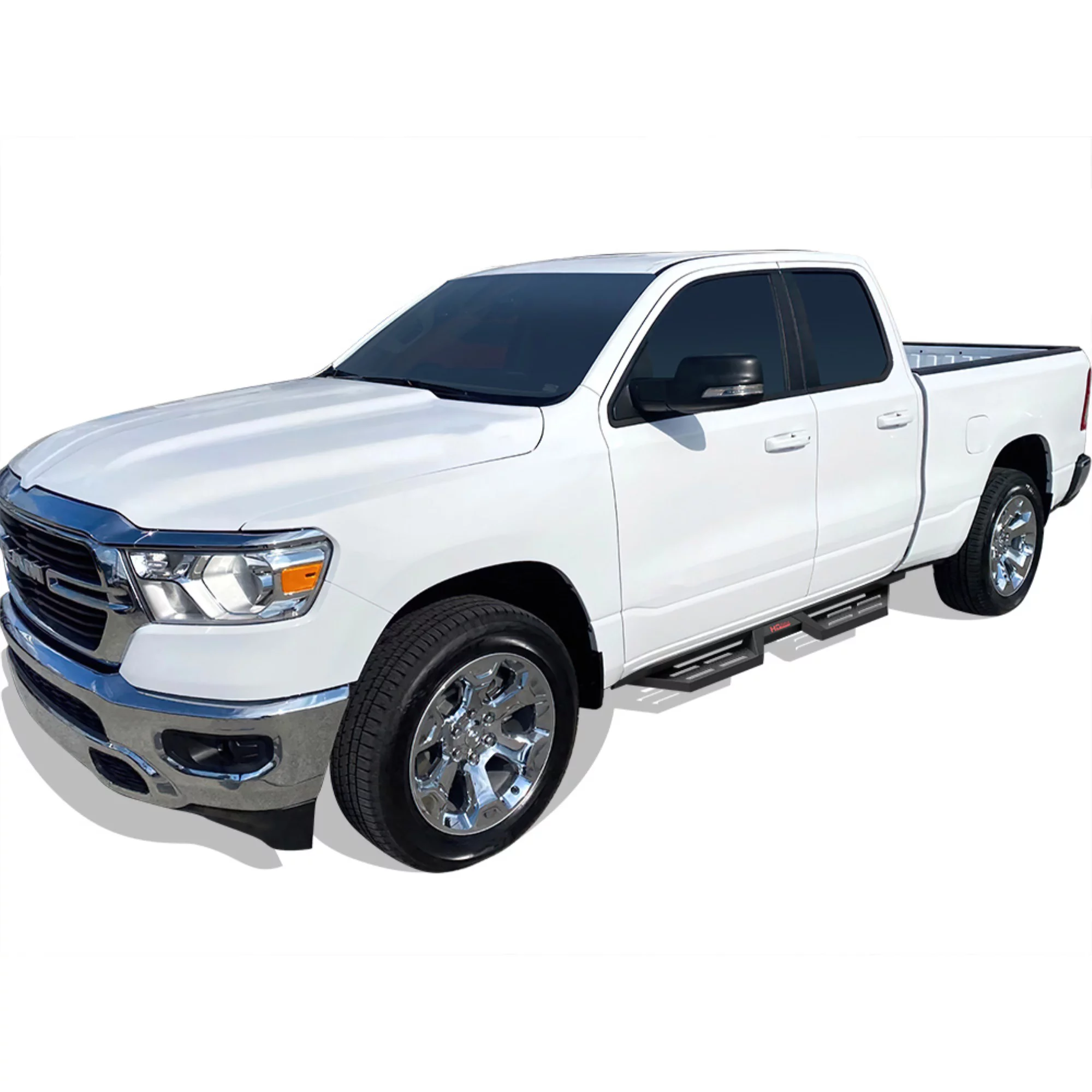 2019-2022 Ram 1500 Quad Cab (Excl. 2019-2022 Ram 1500 Classic) Carbon Steel Black Finish Door 2 Door Drop Style Side Step Nerf Bar DS