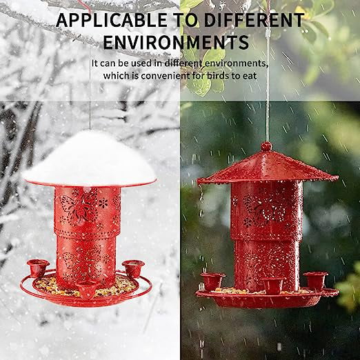 Bird Feeders for Outdoors Hanging,Squirrel Proof Bird Feeder with 3 Water Cup for Wild Bird Feeders for Outside Garden Yard