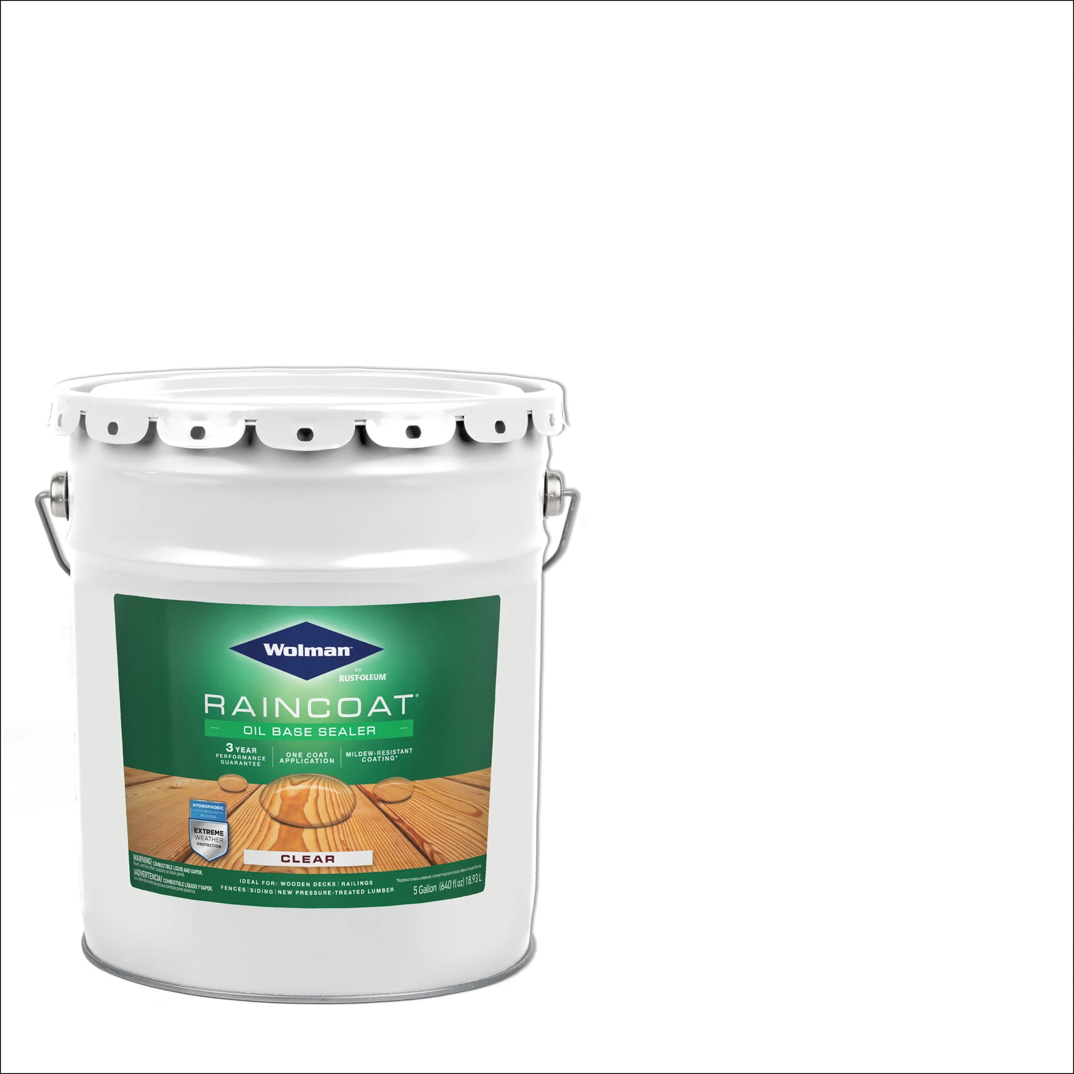 Clear, Wolman RainCoat Oil Base Exterior Wood Sealer- 5 Gallon